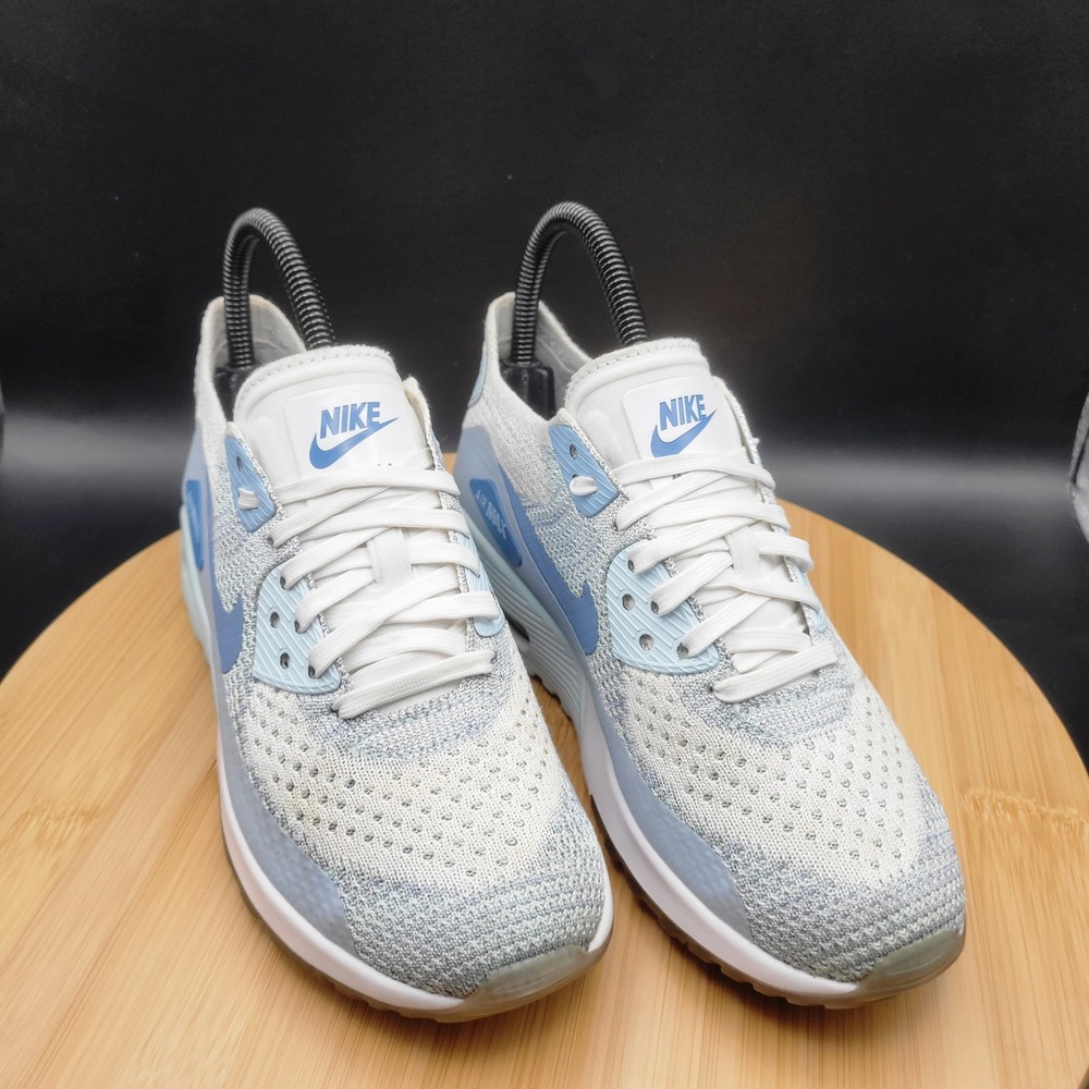Nike Air Max 90 Ultra 2.0 Flyknit Womens Blue Grey Sneakers 881106-401